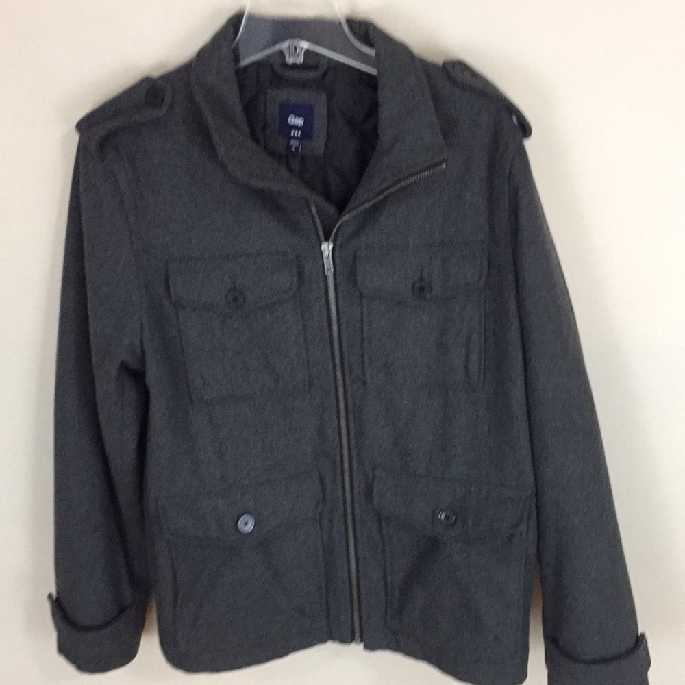 Gap Factory Wool Blend Pea Coat with Quilted Lining Size Medium
